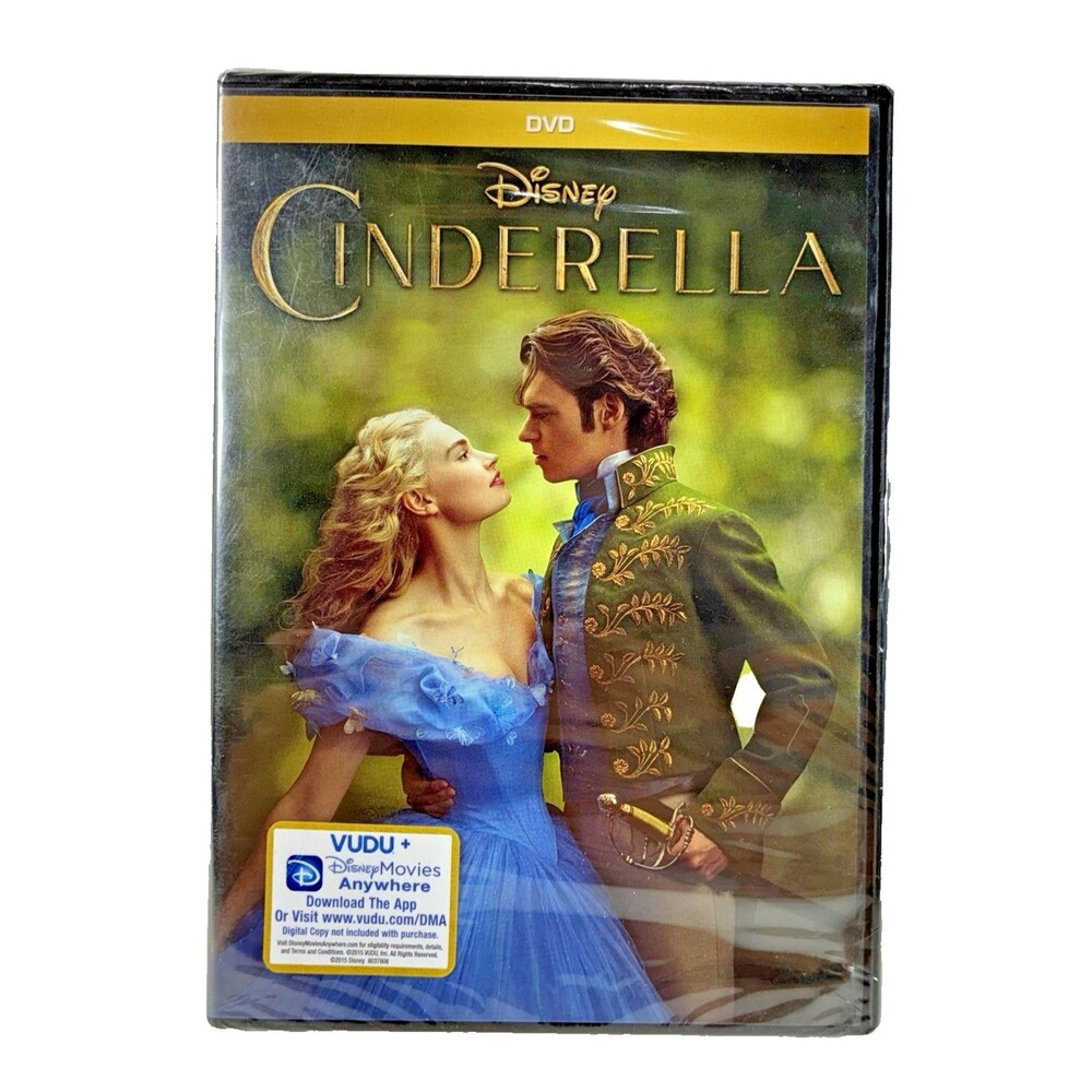 Cinderella Disney 2015 Vudu Plus DVD New Factory Sealed